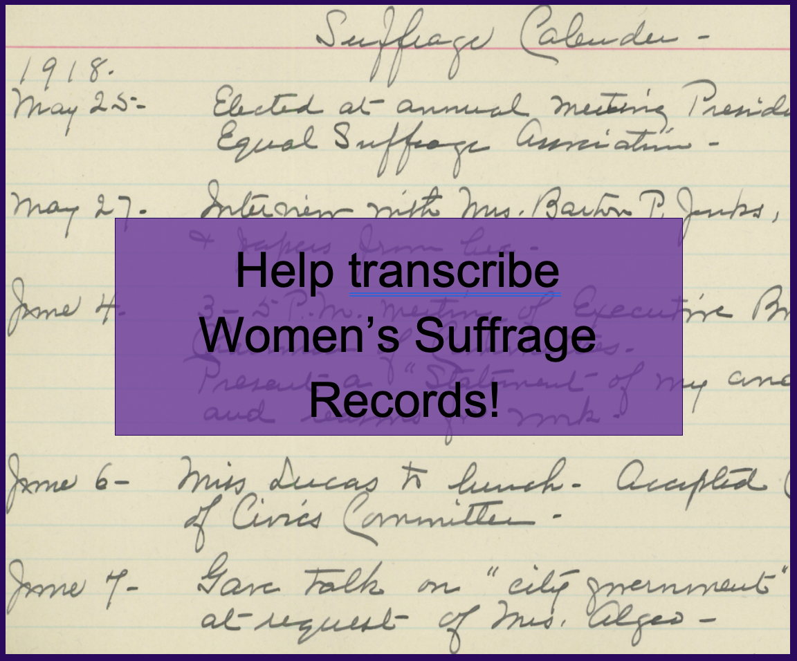 Help Transcribe Women's Suffrage Records!